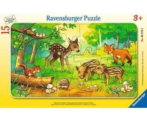 Ravensburger Puzzle con Cornice - Cuccioli della Foresta, 15 Pezzi - 1 pz.