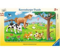 Ravensburger Puzzle con Cornice - Simpatici Amici Animali, 15 Pezzi - 1 pz.