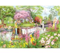 Ravensburger - Puzzle da 1000 pezzi: Cosy Cafe n. 4: River Cafe, puzzle per adulti, 70 x 50 cm, puzzle per adulti, per tutta la famiglia, regalo per adulti