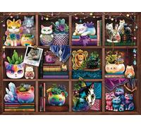 Ravensburger Puzzle da 500 pezzi con gatti e piante grasse, per adulti, 12000874
