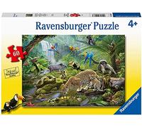 Ravensburger Puzzle da 60 pezzi con animali della foresta pluviale, divertimento coinvolgente ed educativo, pezzi unici, durevole, per un uso ripetuto, bambini dai 4 agli 8 anni