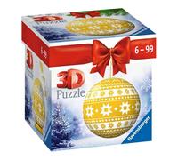 Ravensburger - Puzzle Decorazione natalizia 3D Puzzleball gialla con motivo norvegese - 40-99 Pezzi