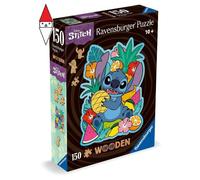 Ravensburger - Puzzle Wooden in Legno, 150 Pezzi, Tema Disney Stitch con 15 Picc