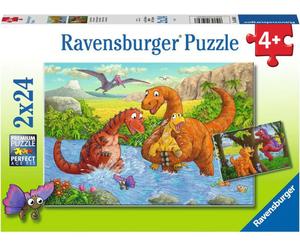 Ravensburger Puzzle - Dinosauri Giocherelloni, 2 x 24 Pezzi - 1 pz.