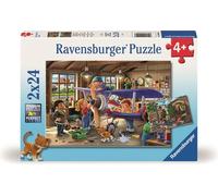 Ravensburger puzzle diventa meccanico di aerei e treni 2x24 pezzi