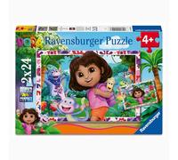 Ravensburger - Puzzle Dora, Idea Regalo per Bambini 4+ Anni, Gioco Educativo e Stimolante, 2 Puzzle da 24 Pezzi, 26x18 cm