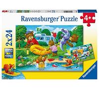2 Puzzle da 24 Pezzi Famiglia di Orsi Va in Campeggio