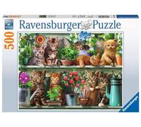 Ravensburger - Puzzle Gatto sullo Scaffale, 500 Pezzi, Idea regalo, per Lei o Lui, Puzzle Adulti