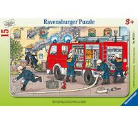 Ravensburger - Puzzle, I Pompieri, Puzzle Incorniciati 15 Pezzi, Puzzle per Bambini, Età Consigliata 3+, 06321 5