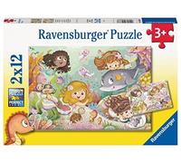 Ravensburger - Puzzle illustrato fatine e sirene, Collezione 2x12, 2 Puzzle da 1