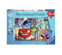 Ravensburger - Inside out 1 Personaggi, Puzzle Bambini 5 Anni, Puzzle 3x49 Pezzi, Regalini fine Festa Compleanno Bambini, Rompicapo 21x21cm
