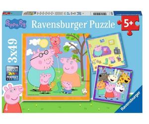 Ravensburger Puzzle - La Famiglia e gli Amici di Peppa - 3 x 49 Pezzi - 1 pz.