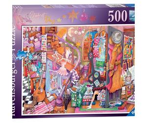 Ravensburger - puzzle la stanza della studentessa, 500 pezzi, puzzle adulti