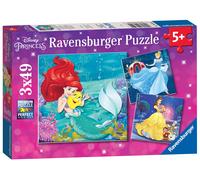 Ravensburger Puzzle, Le Avventure delle Principesse Disney, Puzzle 3 x 49 Pezzi,