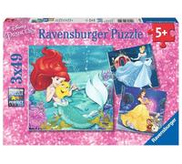 Ravensburger Puzzle, Le Avventure delle Principesse Disney, Puzzle 3 x 49 Pezzi,