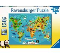 Ravensburger - Puzzle Mappa del mondo animale - 150 Pezzi