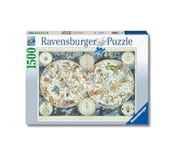 RAVENSBURGER 160037 PUZZLE 1000 PEZZI MAPPA DEL MONDO DI ANIMALI FANTASCTICI
