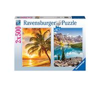 Ravensburger - Puzzle Mare e Monti, 2x500 Pezzi, Idea regalo, per Lei o Lui, Puzzle Adulti