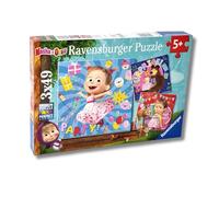 Ravensburger - Puzzle Masha e Orso, Collezione 3x49, 3 Puzzle da 49 Pezzi, Età Raccomandata 5+ Anni