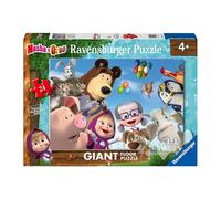 Ravensburger - puzzle masha e orso, collezione 24 giant pavimento, 24 pezzi, età raccomandata 3+ anni