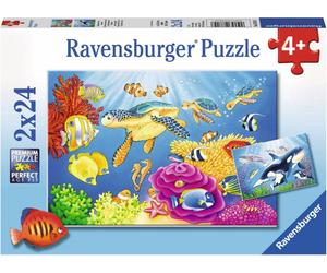 Ravensburger Puzzle - Mondo Sottomarino Colorato, 2 x 24 Pezzi - 1 pz.