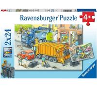 Ravensburger Puzzle - Netturbino e Carro Attrezzi, 2 x 24 Pezzi - 1 pz.
