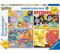 Ravensburger - puzzle pokémon, collezione bumper pack 4x100, 4 puzzle da 100 pezzi, età raccomandata 5+ anni