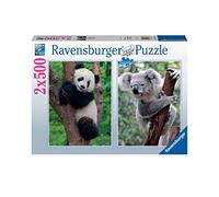 Ravensburger - Puzzle Panda e Koala, 2x500 Pezzi, Idea regalo, per Lei o Lui, Puzzle Adulti