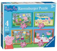 Ravensburger Puzzle Peppa Pig 4 Stagioni, Puzzle 4 in a Box, Età Consigliata 3+,