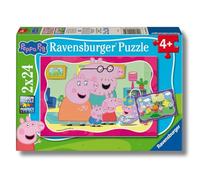Ravensburger - Puzzle Peppa Pig, Idea Regalo per Bambini 4+ Anni, Gioco Educativo e Stimolante, 2 Puzzle da 24 Pezzi, 26x18 cm