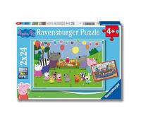 Ravensburger - Puzzle Peppa Pig, Idea Regalo per Bambini 4+ Anni, Gioco Educativo e Stimolante, 2 Puzzle da 24 Pezzi, 26x18 cm