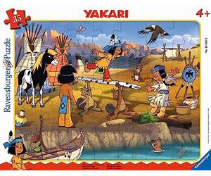 Ravensburger Puzzle per bambini 05698 - Giocare con gli amici all'aperto - 30 - 48 pezzi Yakari Puzzle con telaio per bambini dai 4 anni in su