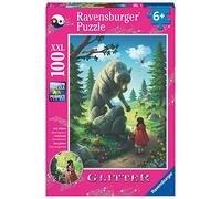 Ravensburger Puzzle per bambini - 12988 Cappuccetto rosso e il lupo - Puzzle da favola per bambini dai 6 anni in su, con 100 pezzi in formato XXL, con glitter