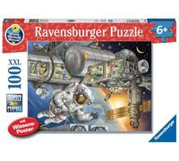 Ravensburger Puzzle per Bambini 13366 - sulla Stazione Spaziale - Wieso? Weshalb? perché? Puzzle da 100 Pezzi XXL + Poster di Conoscenza, per Gli Appassionati di Spazio dai 6 Anni in su