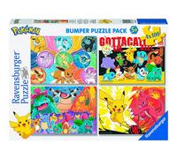 Ravensburger - puzzle pokémon, collezione bumper pack 4x100, 4 puzzle da 100 pezzi, età raccomandata 5+ anni