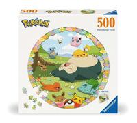 Ravensburger - Puzzle Pokémon Round per Adulti, 500 Pezzi, Collezione Circolare,