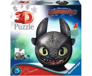 Ravensburger Puzzle - Puzzle 3D - Dragon Trainer 3 Sdentato con Orecchie, 72 Pezzi - 1 pz.