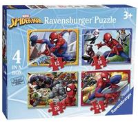 Ravensburger - Puzzle Spiderman, Collezione 4 in a Box, Idea Regalo per Bambini 3+ Anni, Gioco Educativo e Stimolante, 4 Puzzle 12-16-20-24 Pezzi, 19x14 cm