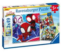 Ravensburger - Puzzle Spidey, Collezione 3x49, 3 Puzzle da 49 Pezzi, Età Raccoma