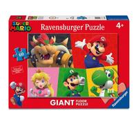 Ravensburger - Puzzle Super Mario | Puzzle Bambini 4 Anni | Puzzle 60 Pezzi Bambini Da Pavimento 70x50 Cm | Giochi Bambini 4 Anni | Regalo Bambina 4 Anni E Bambino | Super Mario Personaggi