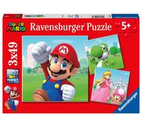 Ravensburger - Puzzle Super Mario, Collezione 3x49, 3 Puzzle da 49 Pezzi, Età Ra