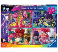 Ravensburger Puzzle Trolls 2 - World Tour, 4 x 100 Bumper Pack, 100 Pezzi, Per Bambini a Partire dai 5 Anni