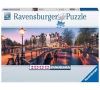 Ravensburger - Puzzle Una Sera ad Amsterdam, Collezione Panorama, 1000 Pezzi, Puzzle per Adulti e Ragazzi, Idea Regalo per Lei o Lui, 98x37 cm