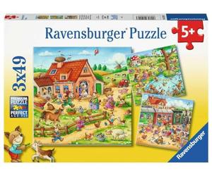 Ravensburger - Puzzle, Vacanze in Campagna, 3x49 Pezzi, Puzzle per Bambini, Età Consigliata 5+, 05249 3