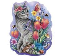 Ravensburger - Puzzle Wooden in Legno, 150 Pezzi, Tema Gatto con 15 Piccole Sago