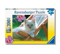 Ravensburger - Puzzle XXL Gattino Bianco | Puzzle 8 Anni In Su | Puzzle Bambini Da 200 Pezzi In Regalo | Regalo Bambino 8 Anni 49 X 36 Cm | Puzzles Ravensburger
