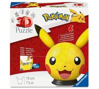 Ravensburger - Puzzleball 72 pezzi: Pokémon Pikachu con orecchie, Puzzle 3d Bamb