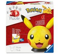 Ravensburger - Puzzleball 72 pezzi: Pokémon Pikachu con orecchie, Puzzle 3d Bambini A Partire Dagli 6 Anni, Modellismo Da Costruire Bambini Di 72 Pezzi, Regalo Bambino 6 Anni E Più