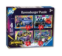 Puzzle ravensburger batwheels 4 in a box - 4 puzzle da 12-16-20-24 pezzi, età 3+ anni