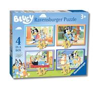 Ravensburger - Puzzle Bluey, Collezione 4 in a Box, Idea Regalo per Bambini 3+ Anni, Gioco Educativo e Stimolante, 4 Puzzle 12-16-20-24 Pezzi, 70x50 cm